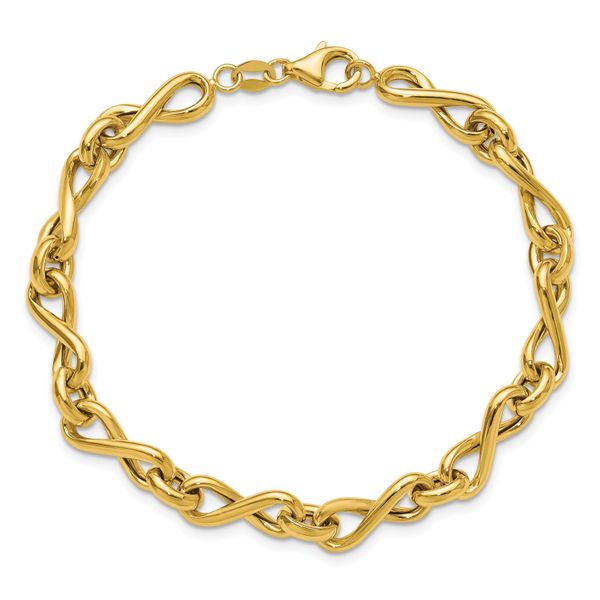 Leslie's 14K Polished Fancy Twisted Link Infinity Bracelet - Image 4