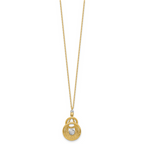 Leslie's 14K TT Polish/Dia-cut Fancy Teardrop w/.5in ext. Necklace - Image 2