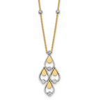 Leslie's 14K TT Polished / Dia-cut Chandelier w/.5in ext. Necklace