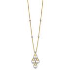 Leslie's 14K TT Polished / Dia-cut Chandelier w/.5in ext. Necklace - Image 2