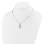 Leslie's 14K TT Polished / Dia-cut Chandelier w/.5in ext. Necklace - Image 3