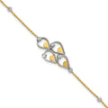 Leslie's 14K TT Polished / Dia-cut Fancy Bracelet w/.5in ext. Bracelet