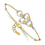 Leslie's 14K TT Polished / Dia-cut Fancy Bracelet w/.5in ext. Bracelet - Image 3