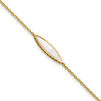 Leslie's 14K Polished Mother of Pearl w/1in ext. Bracelet