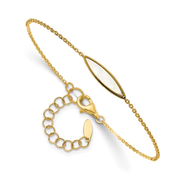 Leslie's 14K Polished Mother of Pearl w/1in ext. Bracelet - Image 3