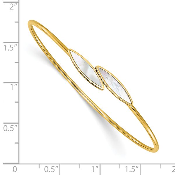 Leslie's 14K Polished Mother of Pearl Bypass Flexible Bangle - Image 3