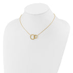 Leslie's 14K Polished/Diamond-cut 2 Circles w/2in ext. Necklace - Image 3