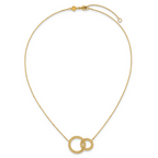 Leslie's 14K Polished/Diamond-cut 2 Circles w/2in ext. Necklace - Image 4