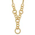 Leslie's 14K Polished Circles Y-Drop w/1in ext. Necklace