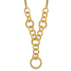 Leslie's 14K Polished Circles Y-Drop w/1in ext. Necklace