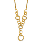 Leslie's 14K Polished Circles Y-Drop w/1in ext. Necklace - Image 2