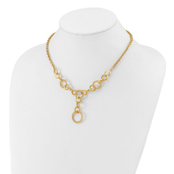 Leslie's 14K Polished Circles Y-Drop w/1in ext. Necklace - Image 3