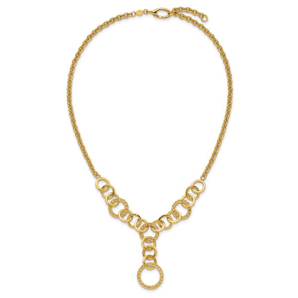 Leslie's 14K Polished Circles Y-Drop w/1in ext. Necklace - Image 4