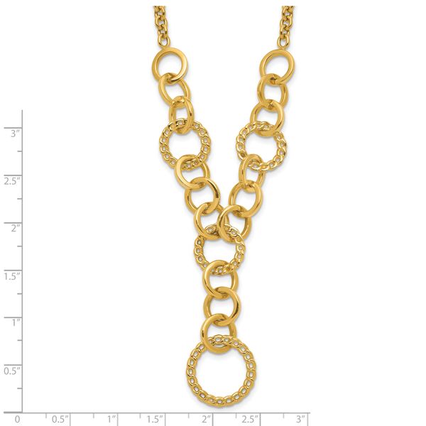Leslie's 14K Polished Circles Y-Drop w/1in ext. Necklace - Image 5