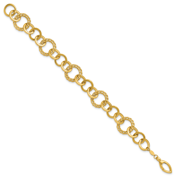Leslie's 14K Polished Fancy Circle Link Bracelet - Image 2