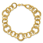 Leslie's 14K Polished Fancy Circle Link Bracelet - Image 4