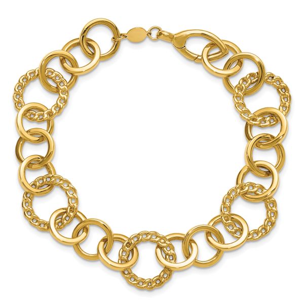 Leslie's 14K Polished Fancy Circle Link Bracelet - Image 4