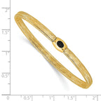 Leslie's 14K Polished Onyx Mesh Slip-on Stretch Bracelet - Image 3