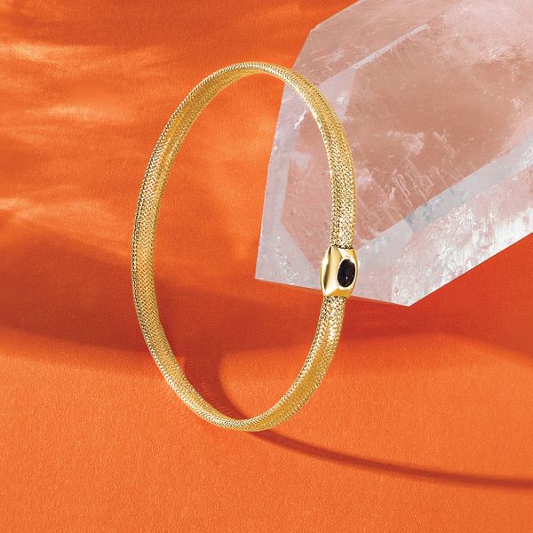 Leslie's 14K Polished Onyx Mesh Slip-on Stretch Bracelet - Image 5