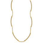 Leslie's 14K Polished Textured and Dia-cut Beaded w/Bars Necklace - Image 2