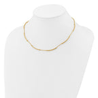 Leslie's 14K Polished Textured and Dia-cut Beaded w/Bars Necklace - Image 3