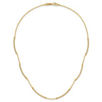 Leslie's 14K Polished Textured and Dia-cut Beaded w/Bars Necklace - Image 4