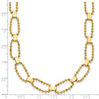Leslie's 14K Polished / Dia-cut Fancy Beaded Link w/ 2in ext. Necklace - Image 5