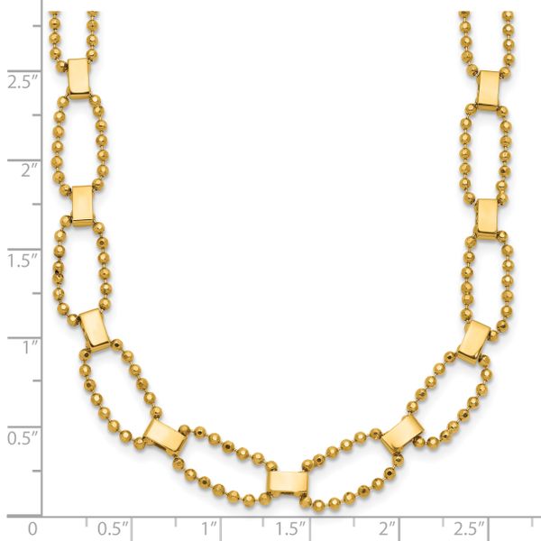 Leslie's 14K Polished / Dia-cut Fancy Beaded Link w/ 2in ext. Necklace - Image 5