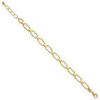 Leslie's 14K Polished / Dia-cut Fancy Beaded Link w/ 1in ext. Bracelet - Image 2