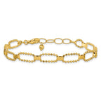 Leslie's 14K Polished / Dia-cut Fancy Beaded Link w/ 1in ext. Bracelet - Image 3
