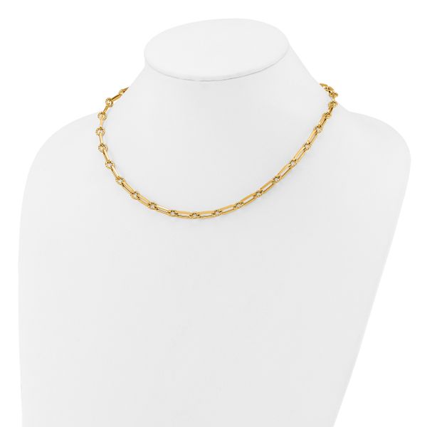 Leslie's 14K Polished and Twisted Fancy Link Toggle Necklace - Image 3