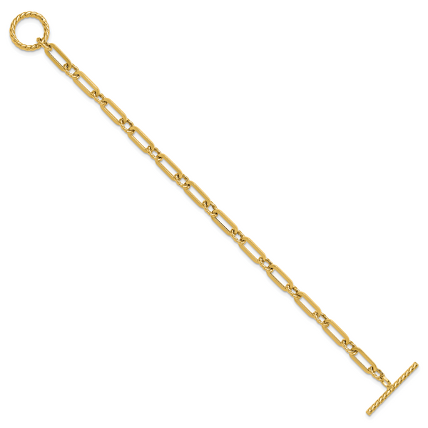 Leslie's 14K Polished and Twisted Fancy Link Toggle Bracelet - Image 2