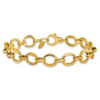 Leslie's 14K Polished and Grooved Fancy Link Bracelet - Image 3