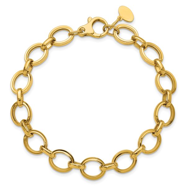 Leslie's 14K Polished and Grooved Fancy Link Bracelet - Image 4