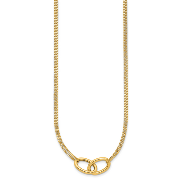 Leslie's 14K Polished intertwined Ovals 2-Strand w/1in ext. Necklace - Image 2