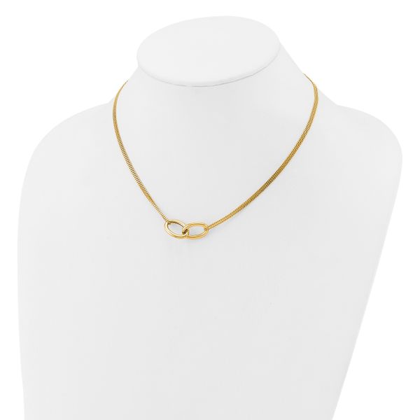 Leslie's 14K Polished intertwined Ovals 2-Strand w/1in ext. Necklace - Image 3