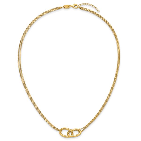 Leslie's 14K Polished intertwined Ovals 2-Strand w/1in ext. Necklace - Image 4