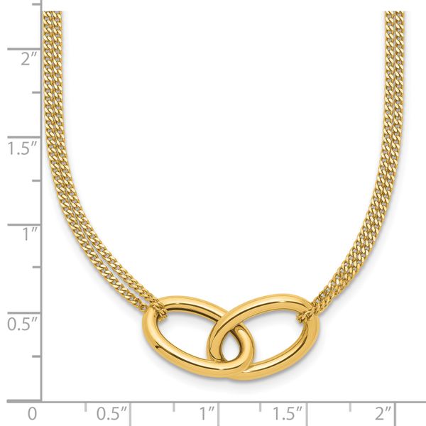 Leslie's 14K Polished intertwined Ovals 2-Strand w/1in ext. Necklace - Image 5