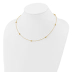 Leslie's 14K Polished/Textured/Dia-cut Beads w/ 2in ext. Necklace - Image 2