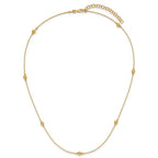 Leslie's 14K Polished/Textured/Dia-cut Beads w/ 2in ext. Necklace - Image 3