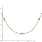 Leslie's 14K Polished/Textured/Dia-cut Beads w/ 2in ext. Necklace - Image 5