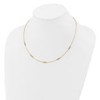 Leslie's 14K Two-tone Pol/Texture/Dia-cut Beads w/2in ext. Necklace - Image 2