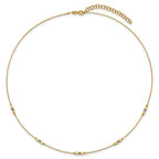 Leslie's 14K Two-tone Pol/Texture/Dia-cut Beads w/2in ext. Necklace - Image 4