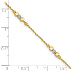 Leslie's 14K Two-tone Pol/Texture/Dia-cut Beads w/1in ext. Bracelet - Image 5