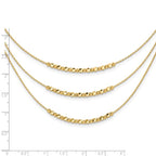 Leslie's 14K Pol/Texture/Dia-cut Beads 3-strand w/ 2in ext. Necklace - Image 5