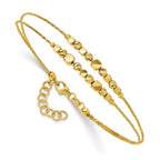 Leslie's 14K Pol/Texture/Dia-cut Beads 2-Strand w/ 1in ext. Bracelet - Image 3