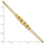 Leslie's 14K Pol/Texture/Dia-cut Beads 2-Strand w/ 1in ext. Bracelet - Image 5