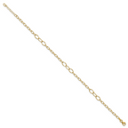Leslie's 14K Polished Fancy Oval Link 9in Plus 1in ext. Anklet - Image 2