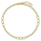 Leslie's 14K Polished Fancy Oval Link 9in Plus 1in ext. Anklet - Image 4