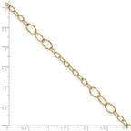 Leslie's 14K Polished Fancy Oval Link 9in Plus 1in ext. Anklet - Image 5